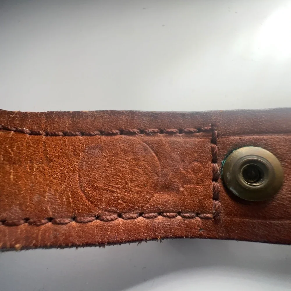 VTG Smith &‎ Wesson Rifle Sling Leather Brown Metal Swivle Brass Chicago Screws